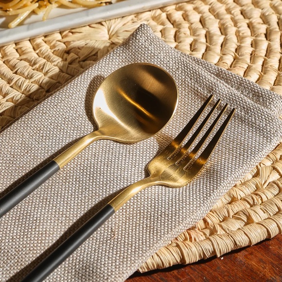 24-Piece Gold Silverware Set Gold Utensils Set for 6, Gold Spoons and Fork nwt - Picture 7 of 15